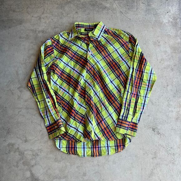 Southpole Green plaid button-up Shirt y2k Long sleeve tee Mens size L - Picture 1 of 2